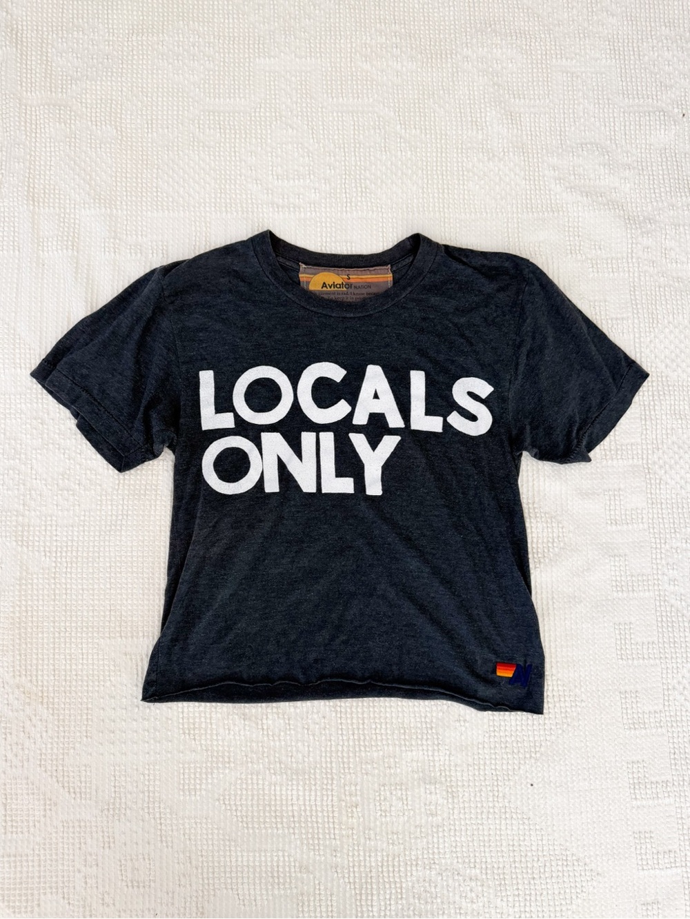 Aviator Nation Cropped Locals Only Tee Small